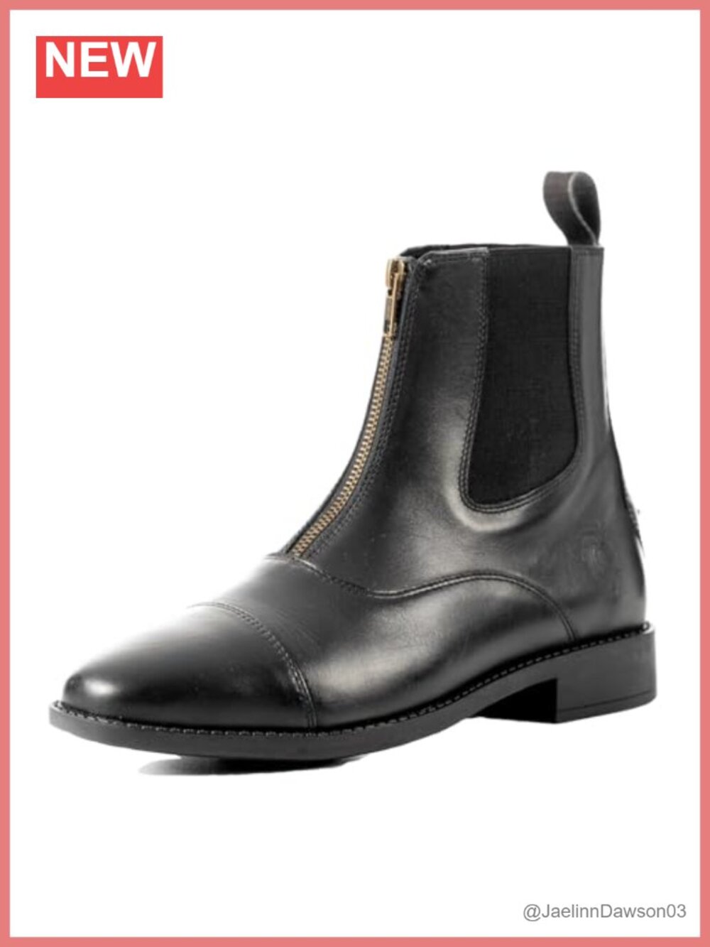 Full Grain Leather Zip-Up Paddock Boots Equestrian Riding Ankle Boots